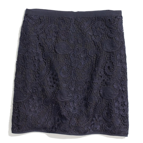Madewell Dresses & Skirts - Madewell Broadway Broome Navy Lace Zipline Skirt